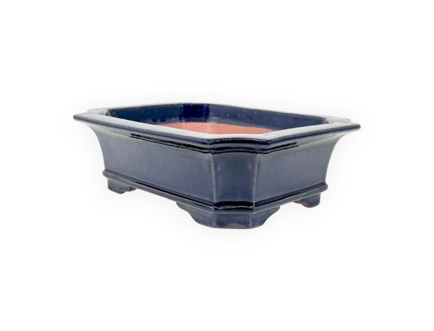 Rechthoekig geglazuurd steengoed Chinese Bonsai pot - 21,5 cm 2