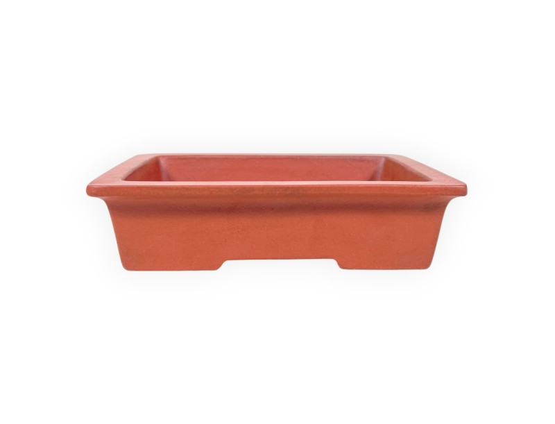 Pot rectangulaire en grès non émaillé pour bonsaïs chinois - 14,5 cm