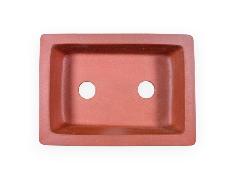 Rectangular unglazed stoneware Chinese Bonsai pot - 14,5 cm