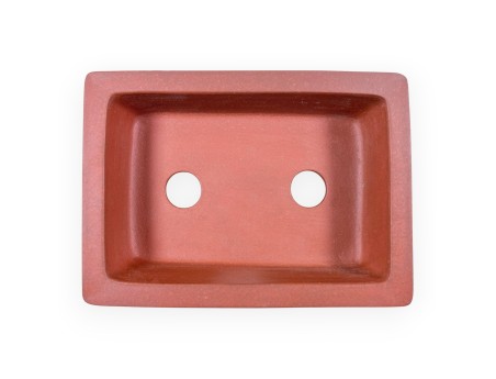 Rechthoekig ongeglazuurde steengoed Chinese Bonsai pot - 14,5 cm