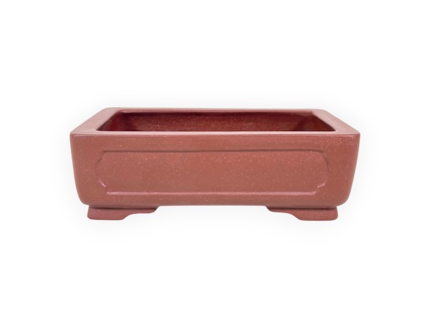 Pot rectangulaire en grès non émaillé pour bonsaïs chinois - 14,5 cm