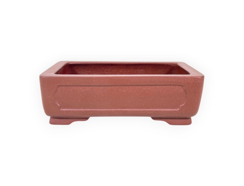 Rectangular unglazed stoneware Chinese Bonsai pot - 14,5 cm
