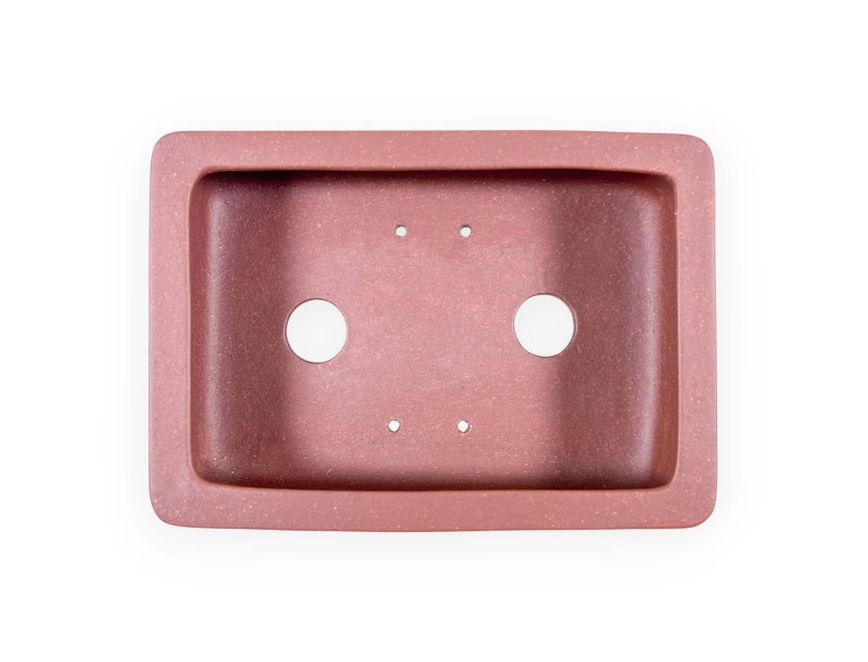 Pot rectangulaire en grès non émaillé pour bonsaïs chinois - 14,5 cm