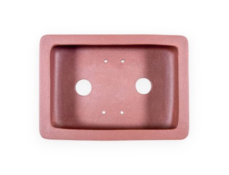Pot rectangulaire en grès non émaillé pour bonsaïs chinois - 14,5 cm