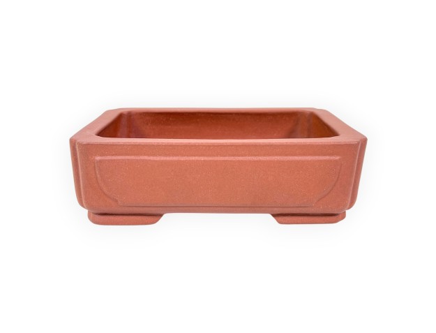 Rechthoekig ongeglazuurde steengoed Chinese Bonsai pot - 14,5 cm