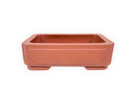Pot rectangulaire en grès non émaillé pour bonsaïs chinois - 14,5 cm