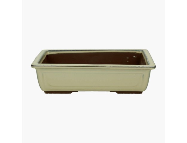 Pot rectangulaire en grès émaillé pour bonsaïs japonais - 31 cm