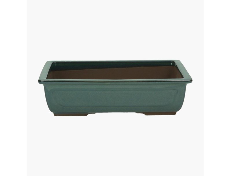 Rectangular glazed stoneware Japanese Bonsai pot - 33,5 cm