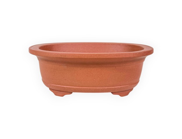 Ovaal ongeglazuurde steengoed Chinese Bonsai pot - 20 cm