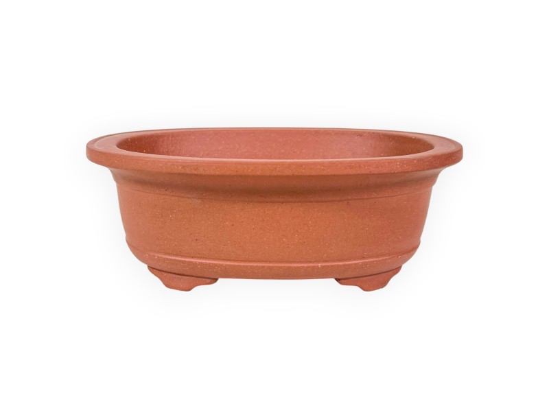 Vaso Bonsai Cinese Ovale in Grès Non Smaltato - 20 cm