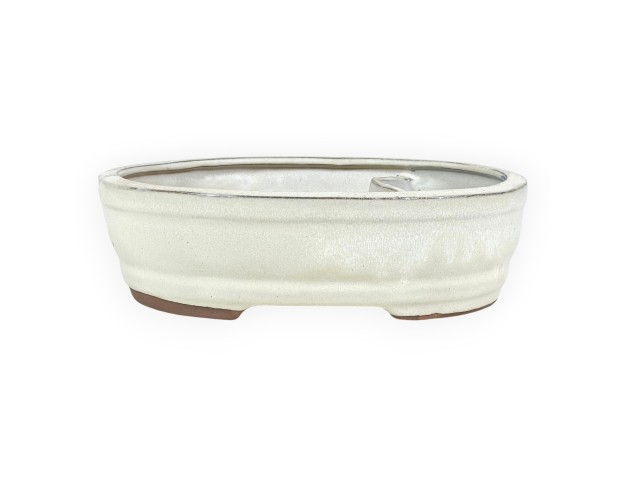 Ovaal geglazuurde steengoed Chinese Bonsai pot - 26 cm