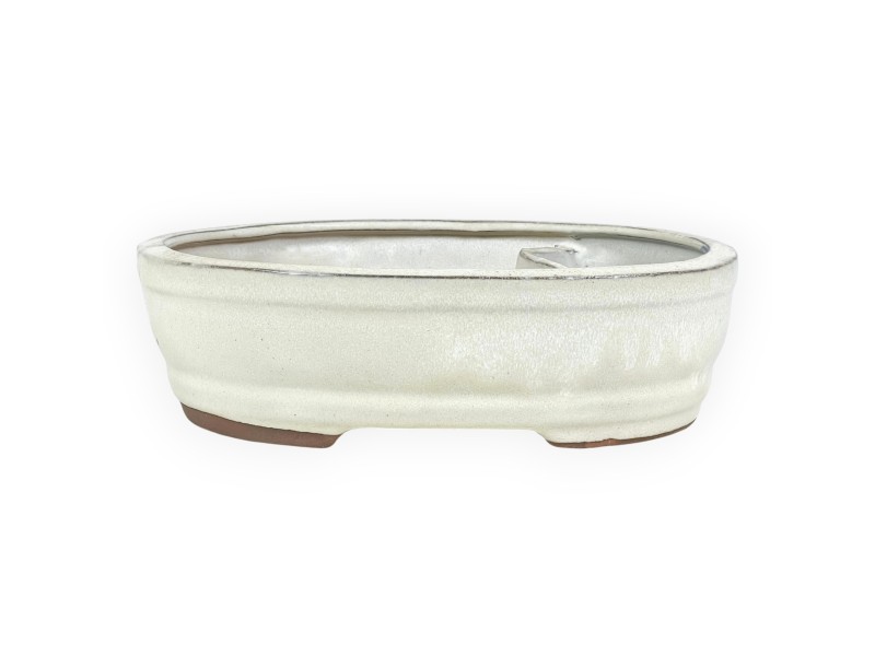 Pot ovale en grès émaillé pour bonsaïs chinois - 26 cm