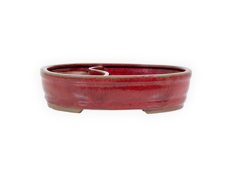 Vaso Bonsai Cinese Ovale in Grès Smaltato - 31 cm