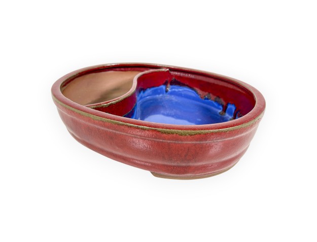 Oval glazed stoneware Chinese Bonsai pot - 31 cm 2