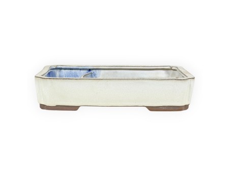 Pot rectangulaire en grès émaillé pour bonsaïs chinois - 26 cm
