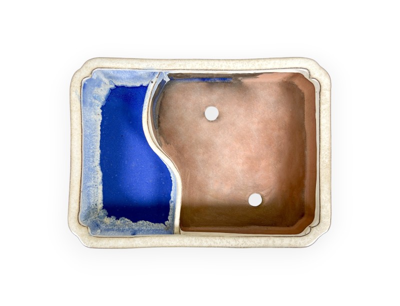 Maceta rectangular de gres esmaltado para Bonsái chinese - 26 cm