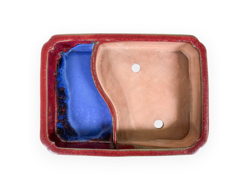 Rechthoekig geglazuurde steengoed Chinese Bonsai pot - 26 cm