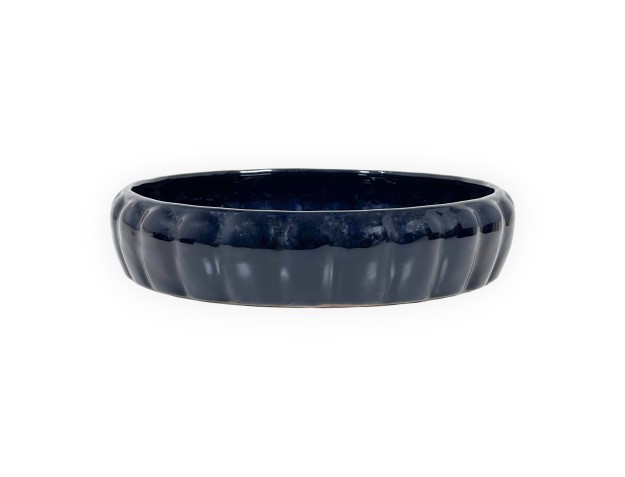 Round glazed stoneware Chinese Ikebana pot - 25,5 cm