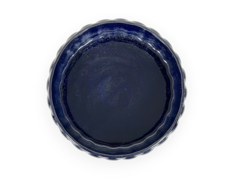 Rond geglazuurde steengoed Chinese Ikebana pot - 25,5 cm