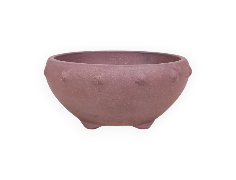 Round Chinese Bonsai Pot in unglazed stoneware – 15.5 cm