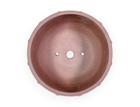 Pot à bonsaï chinois rond en grès non émaillé - 15,5 cm