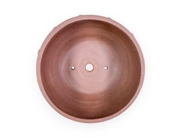 Ronde Chinese bonsaipot van ongeglazuurd steengoed - 20 cm 2