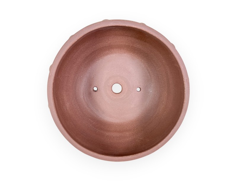Pot à bonsaï chinois rond en grès non émaillé - 26 cm