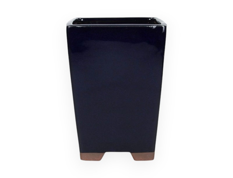 Maceta cuadrada china para bonsáis de gres esmaltado - 13 cm