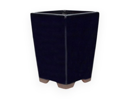 Maceta cuadrada china para bonsáis de gres esmaltado - 13 cm