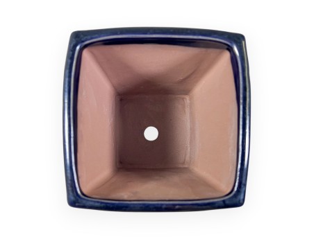 Maceta cuadrada china para bonsáis de gres esmaltado - 13 cm