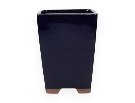 Pot carré en grès émaillé pour bonsaïs chinois - 18 cm