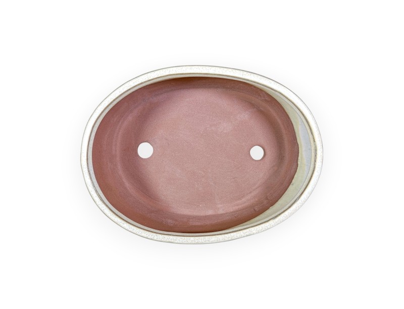 Maceta china para bonsáis, ovalada, de gres esmaltado - 21 cm