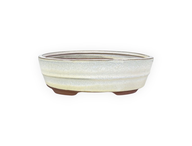 Maceta china para bonsáis, ovalada, de gres esmaltado - 21 cm