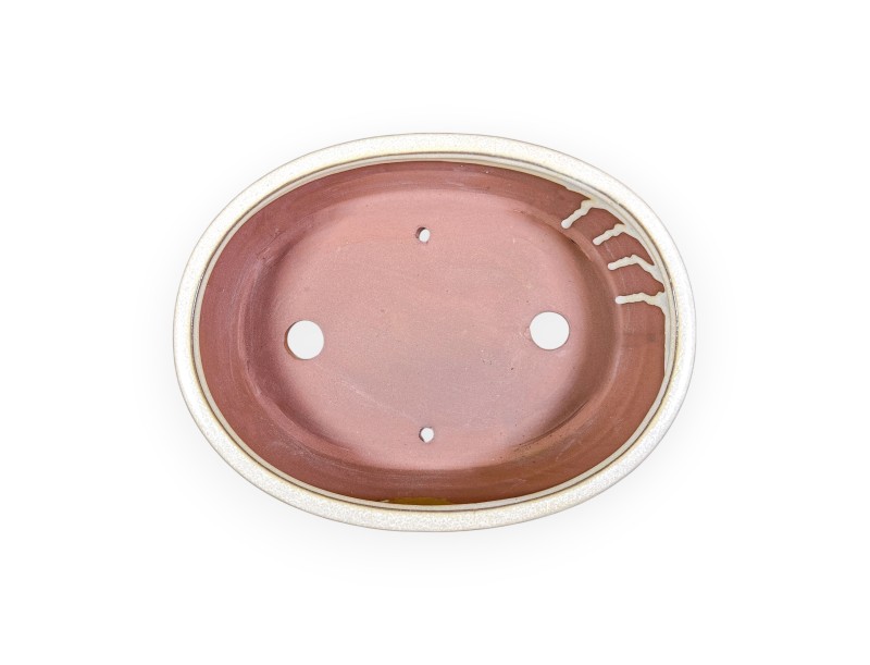 Maceta china para bonsái, ovalada, de gres esmaltado - 26 cm