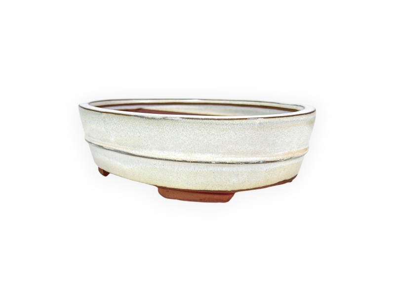 Oval Chinese Bonsai pot in glazed stoneware – 26 cm