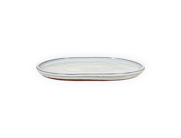 Sottovaso 31 cm ovale beige