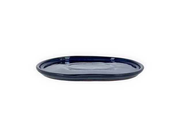 Sottovaso 31 cm ovale blu
