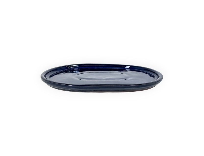 Sottovaso 31 cm ovale blu