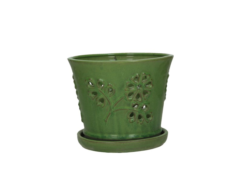 Round pot for Orchids 19 cm with saucer