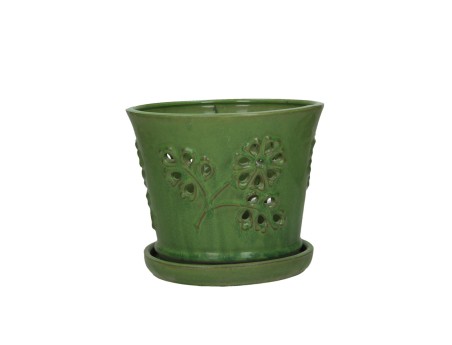 Vaso per Orchidee 19 cm con sottovaso tondo