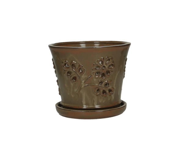 Vaso per Orchidee 19 cm con sottovaso tondo